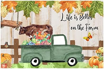 Autumn Farm Kitchen Wall Stickers with Maple Leaves and Pumpkins