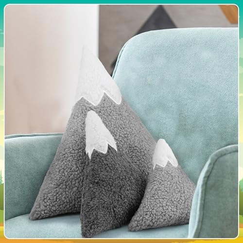 Shellwei 3 Pcs Mountain Shaped Sherpa Pillows