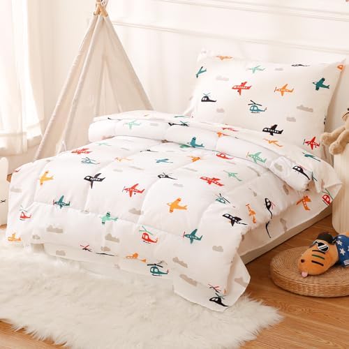 JSD Airplane Toddler Bedding Set 4 Piece