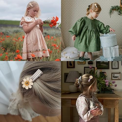 Fancy Clouds Assorted 10Pcs Daisy Fabric Hair Clips