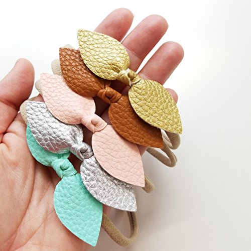 Vanaguelite Dainty Faux Leather Baby Bow Set of 5