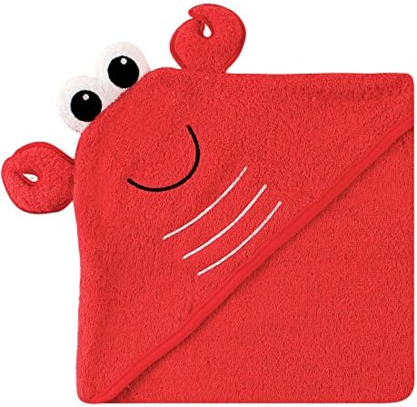 Luvable Friends Baby Cotton Face Hooded Towel - Lobster One Size