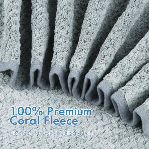 Orighty Baby Hooded Towel with 5 Washcloths Grey
