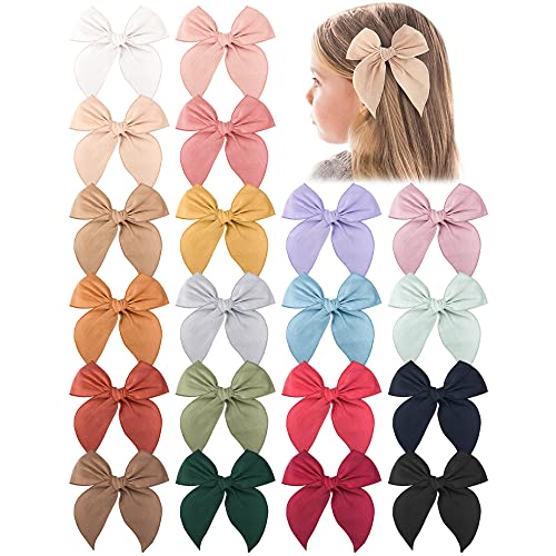 Niceye Fable Girls Hair Bows 45 Cotton Linen Alligator Clips
