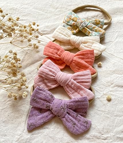 Cherssy Baby Hair Bows and Headbands 10pcs Soft Nylon