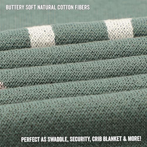 Bleu La La Soft Cotton Receiving Blanket - Deer Sage