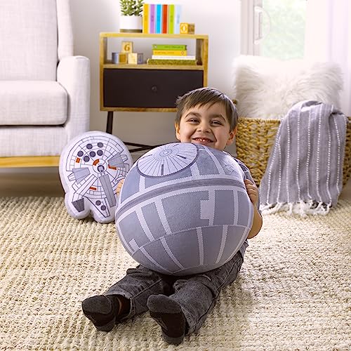 NoJo Star Wars Death Star Gray White Plush Pillow