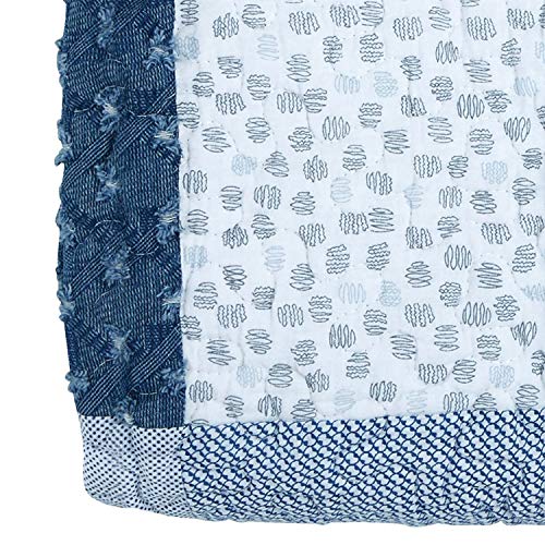 Stephan Baby Denim Dot Crib Quilt 36x48