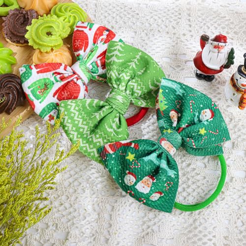 YanJie Christmas Baby Bows Red Green Headbands for Newborn Girls