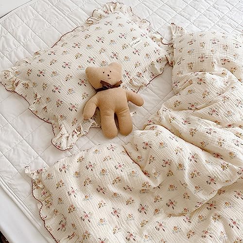 BuLuTu 4 Layer Muslin Kids Pillowcase with Azalea Flowers Pattern
