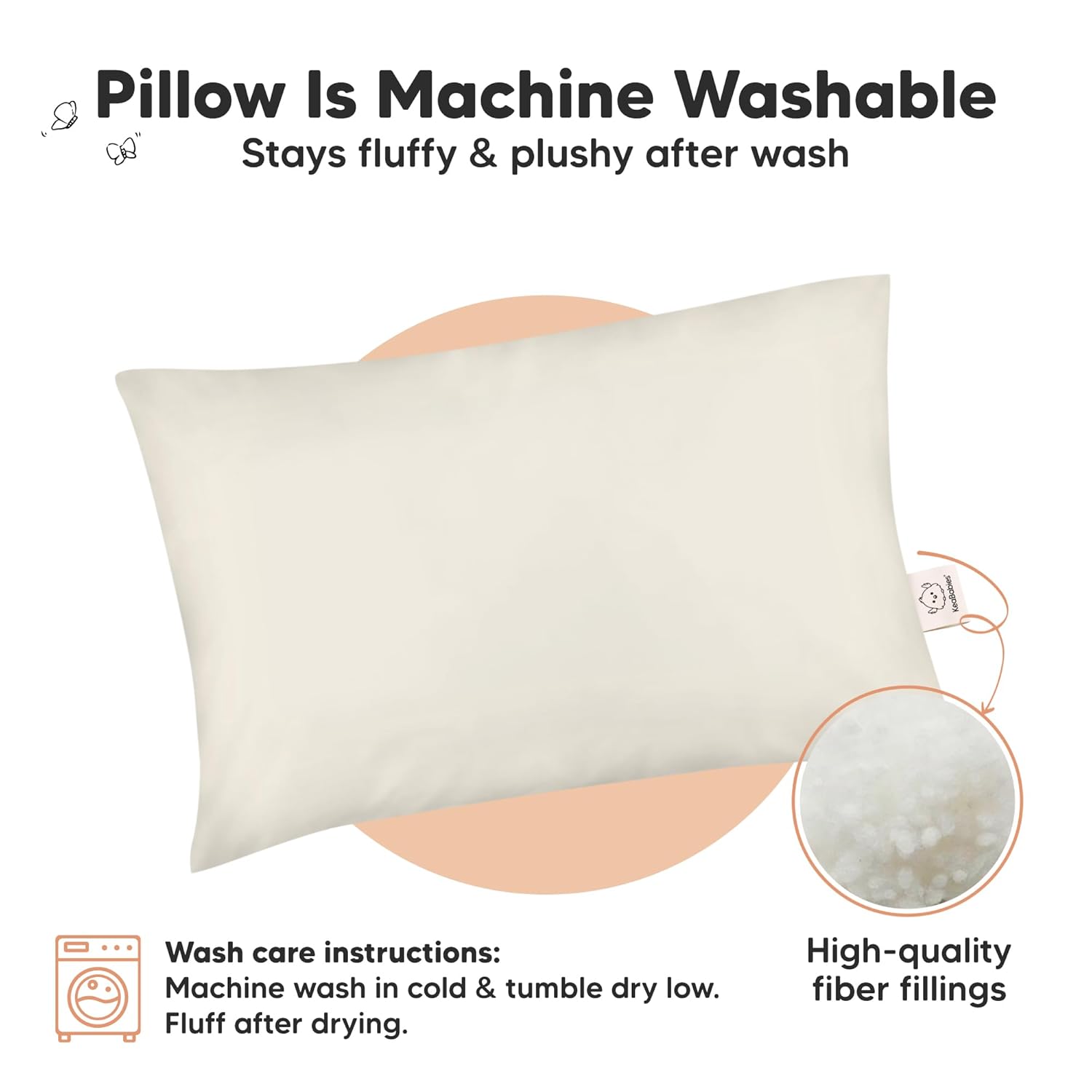 KeaBabies 2-Pack Toddler Pillow 13x18 - Soft Organic Cotton Travel Bed Pillow for Kids