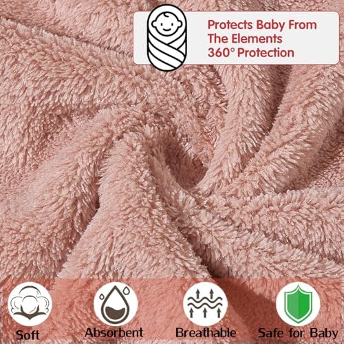 6 Pack Hooded Baby Towels - Ultra Soft Coral Fleece